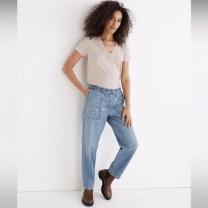 Madewell Pull-On Relaxed Jeans joggers in Beswick Wash XL